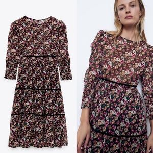 Zara Floral Midi Dress
